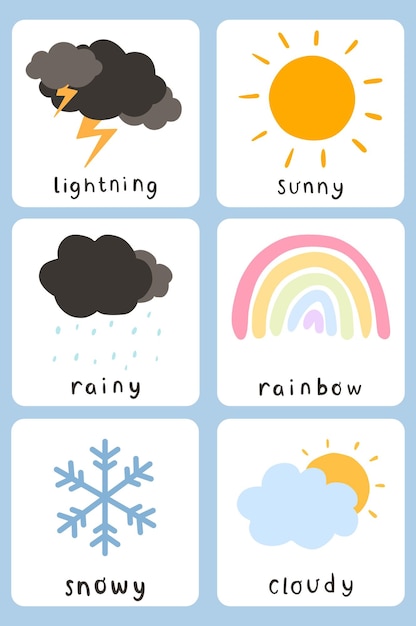 Cute Weather Vector Illustration