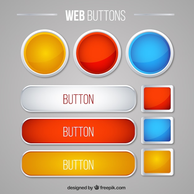 Vector cute web buttons pack