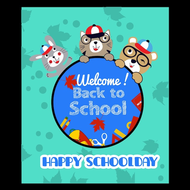 Cute welcome back to school cartoon