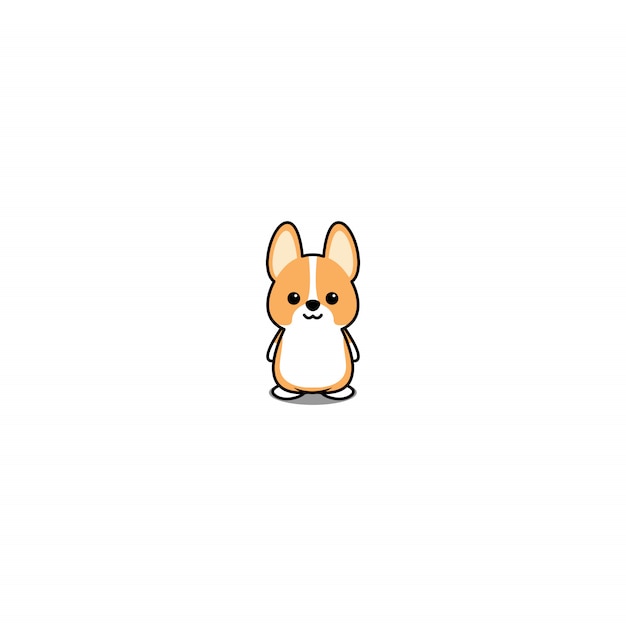 Vector cute welsh corgi puppy cartoon