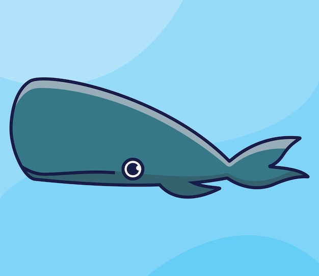Cute whale cartoon vector icon illustration logo mascot hand drawn concept trandy cartoon
