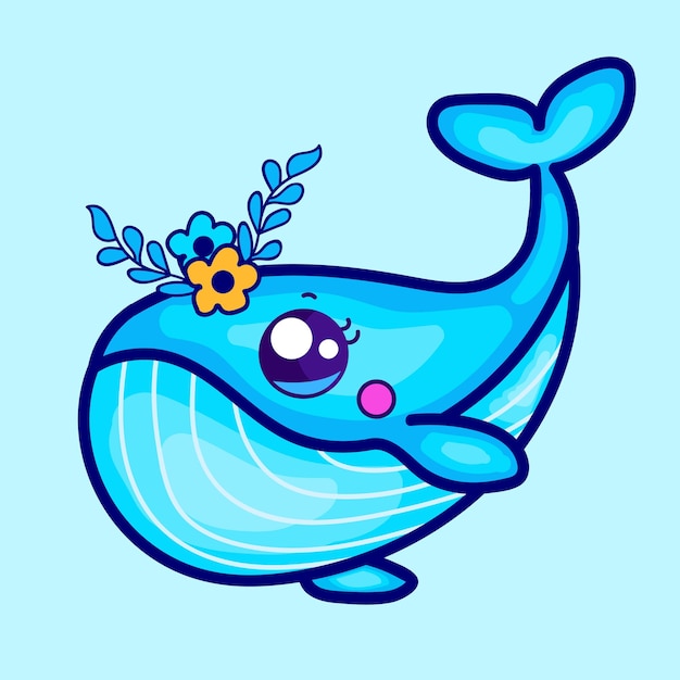 Vector cute whale cartoon