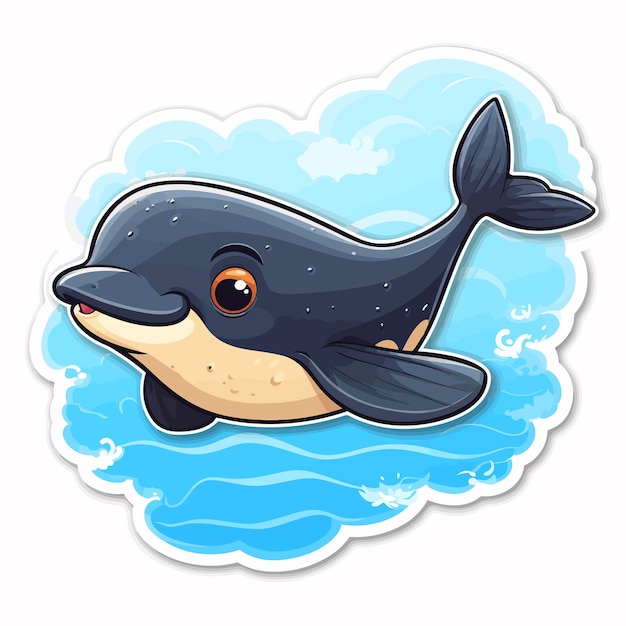 Vector cute whale clipart