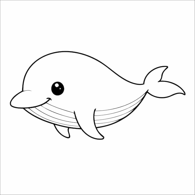 Cute Whale Coloring Page For Children