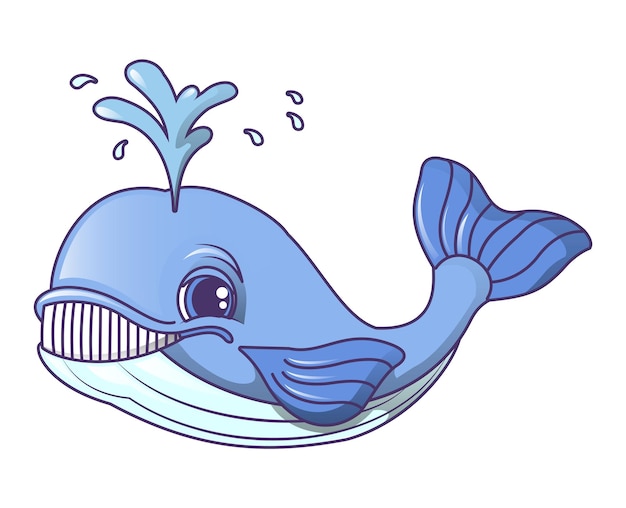 Cute whale icon cartoon of cute whale vector icon for web design isolated on white background