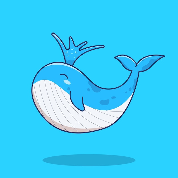 cute whale illustration in flat design