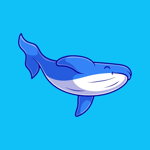 Cute whale illustration suitable for mascot sticker and tshirt design
