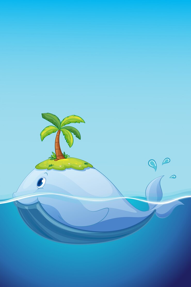 वेक्टर cute whale in ocean concept