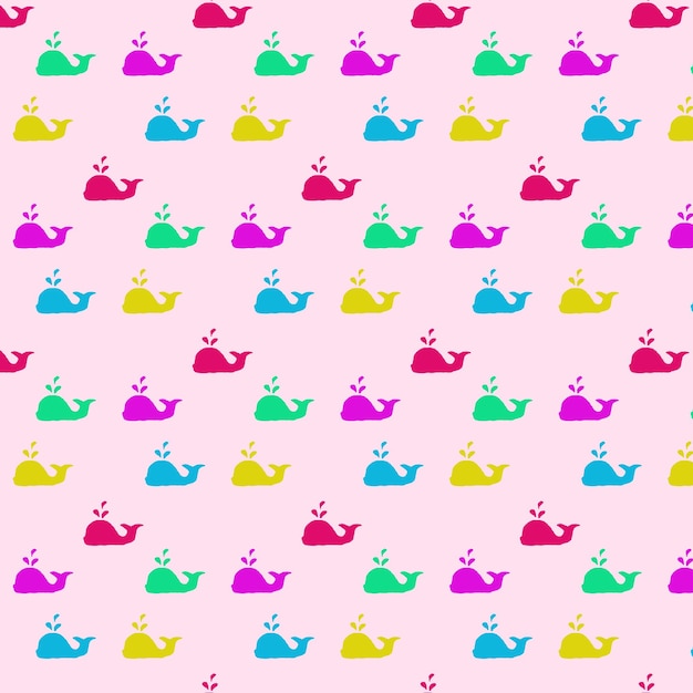 Cute whale seamless pattern in childish style Vector Illustration for T shirt design