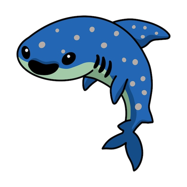 Cute whale shark cartoon jumping