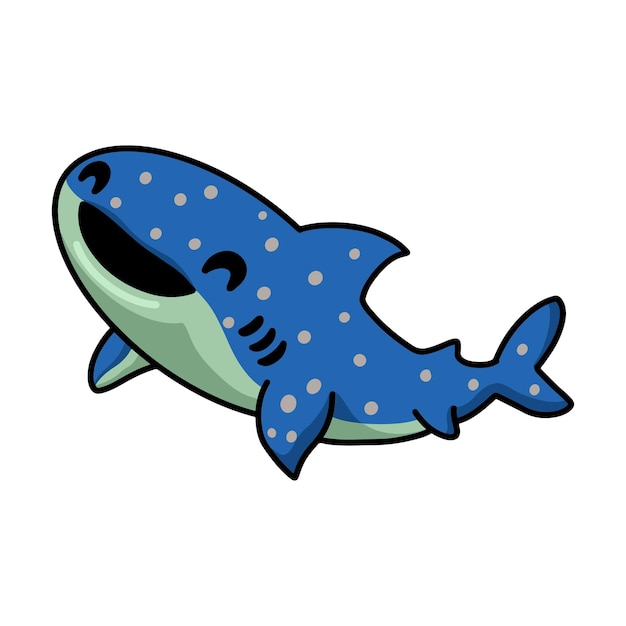 Cute whale shark cartoon swimming