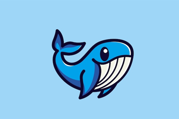 Vector cute whale that smiles happily