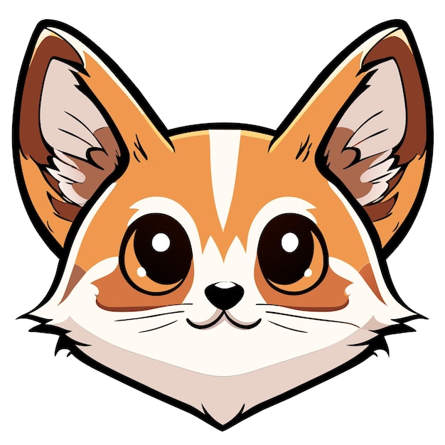 Vector cute and whimsical cartoon cat head drawing