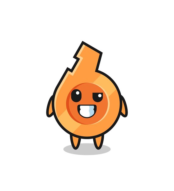 Vector cute whistle mascot with an optimistic face