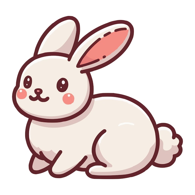 Vector cute white bunny vector