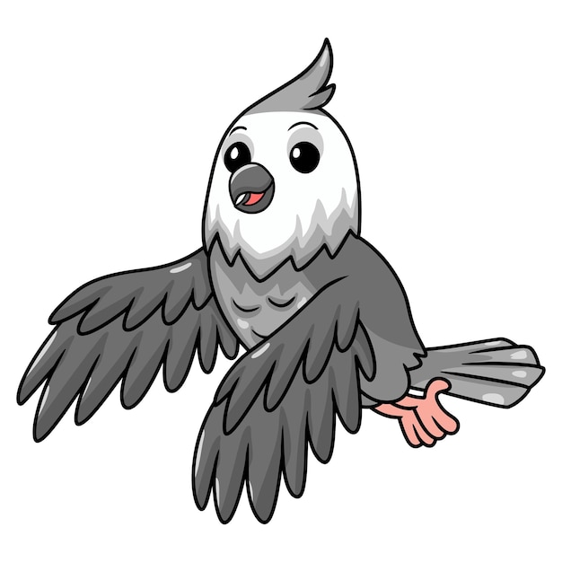 Cute whiteface cockatiel bird cartoon