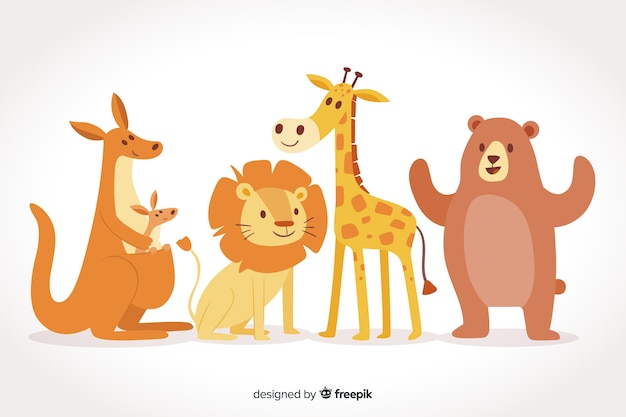 Vector cute wild animal collection