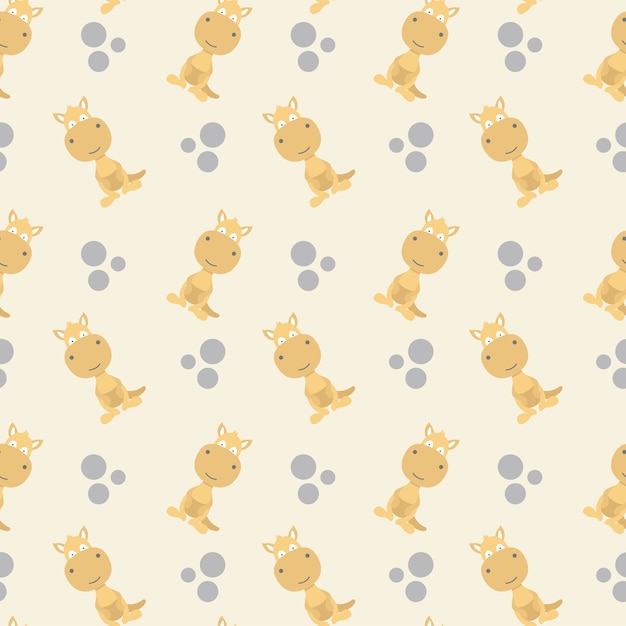 Cute wild kangaroo seamless pattern