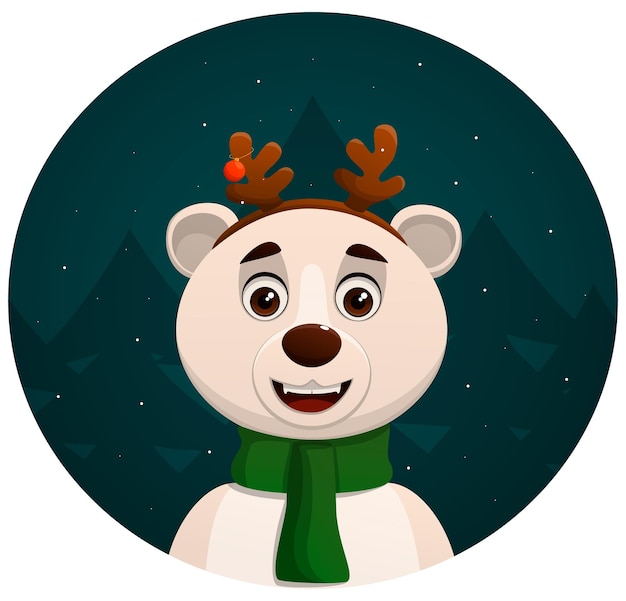 Cute winter christmas bear. merry christmas and happy new year. vector illustration.