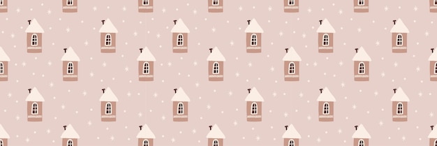 Vector cute winter christmas house