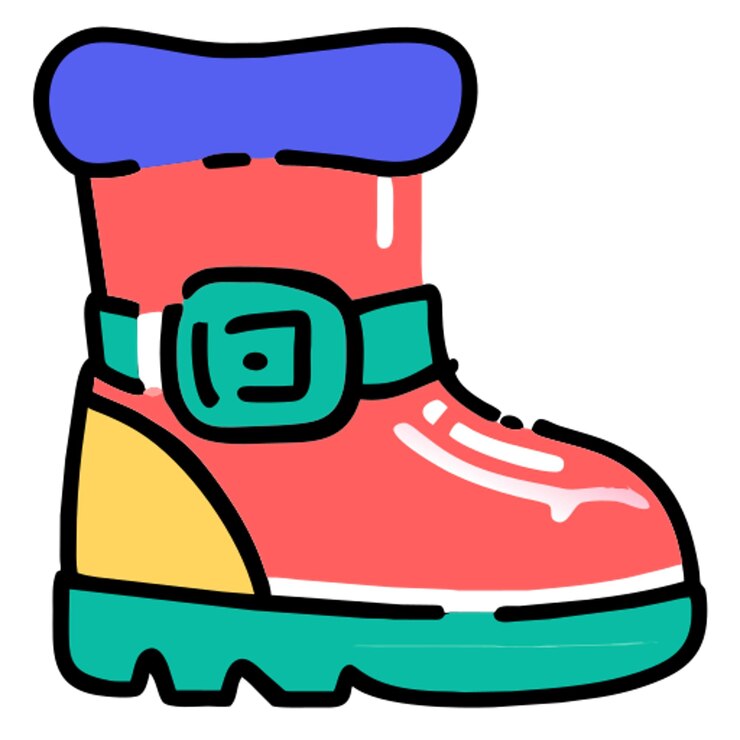 Vector 冬天時尚品 毛皮靴 偶像 涂<unk> 偏移填充
