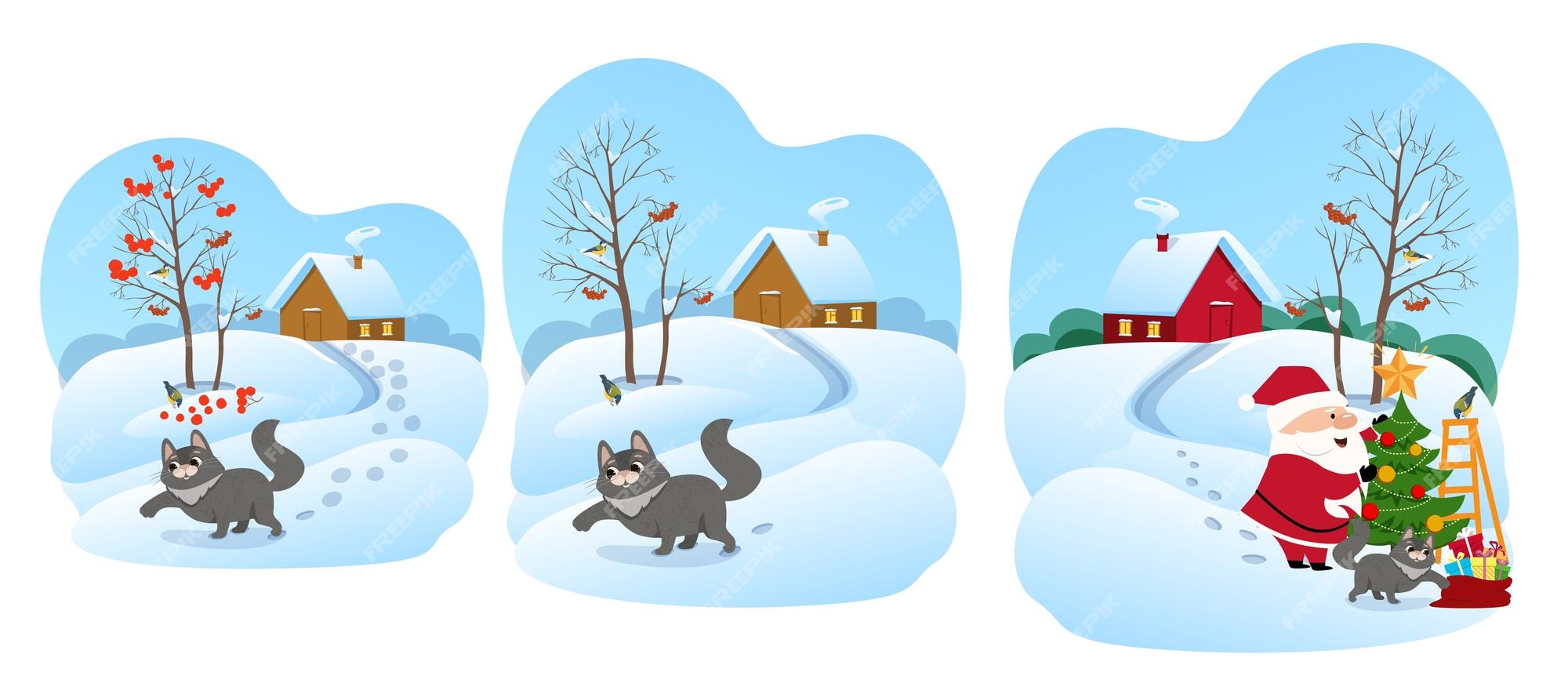 Premium Vector | Cute winter landscape winter banner winter walk ...