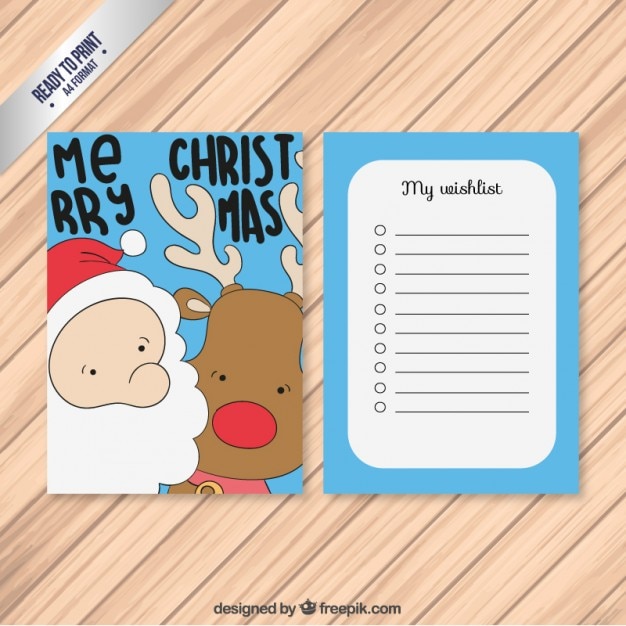 Vector cute wishlist letter to santa claus