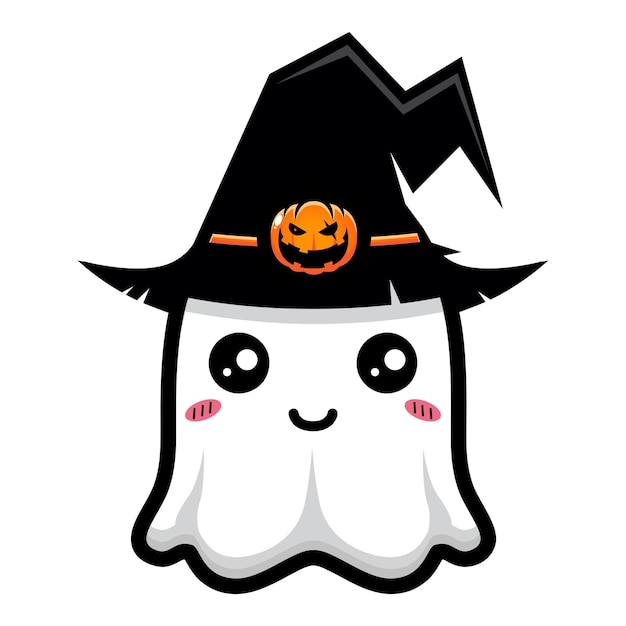 Cute witch ghost character design