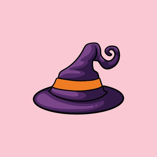 かわいい魔女の帽子ハロウィン手描きイラストパターン
