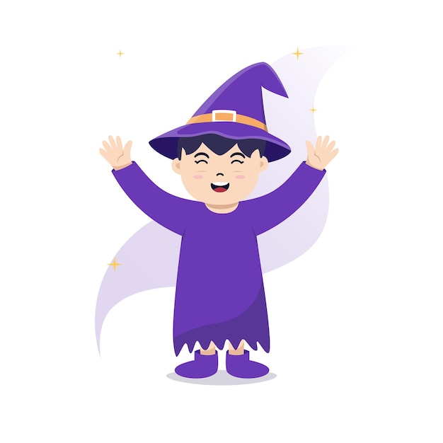 Cute witch smile halloween character