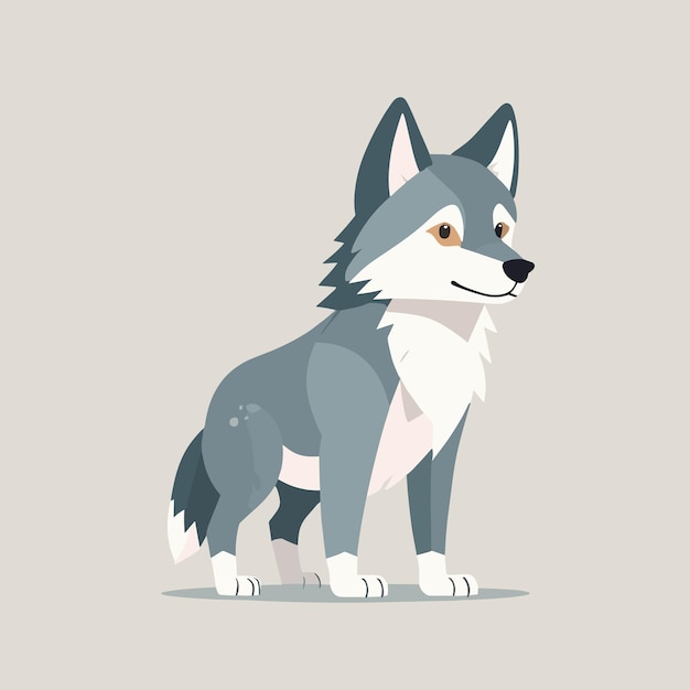 Vector cute wolf animal cartoon illustration