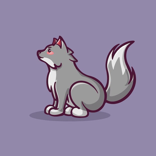 Cute wolf illustration