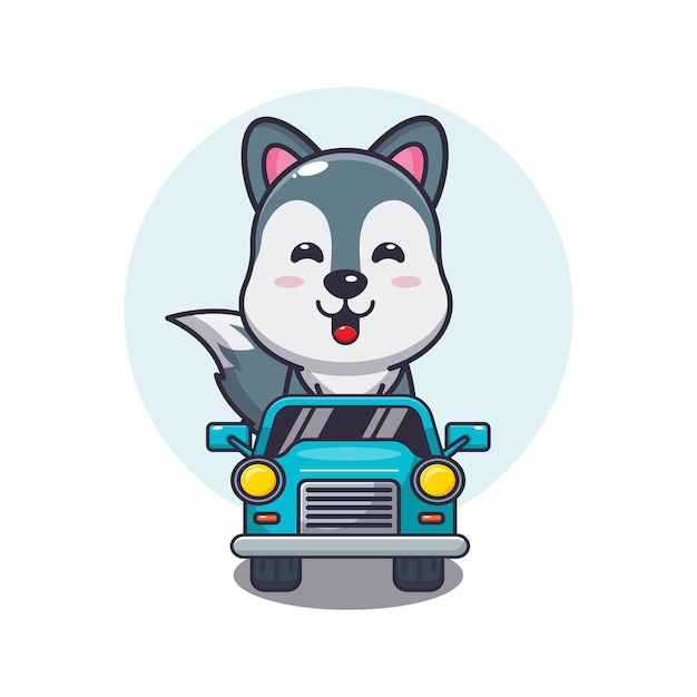 cute wolf mascot cartoon character ride on car