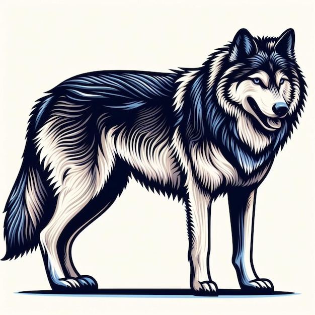 Vector cute wolf vector cartoon illustratie