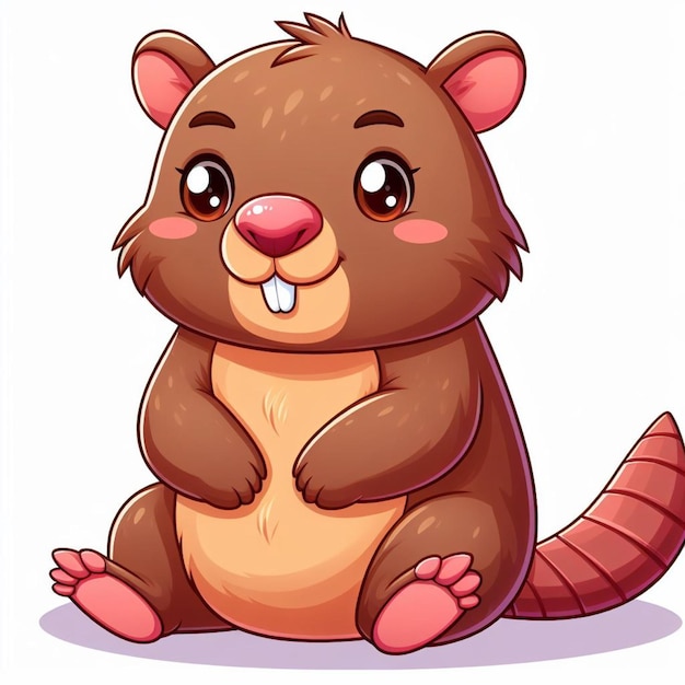 Vector cute wombat vector cartoon illustration