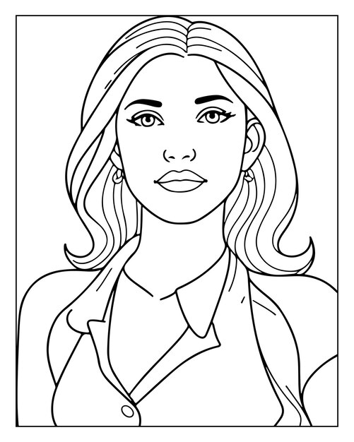 Vector cute women vector_ mothers day coloring page