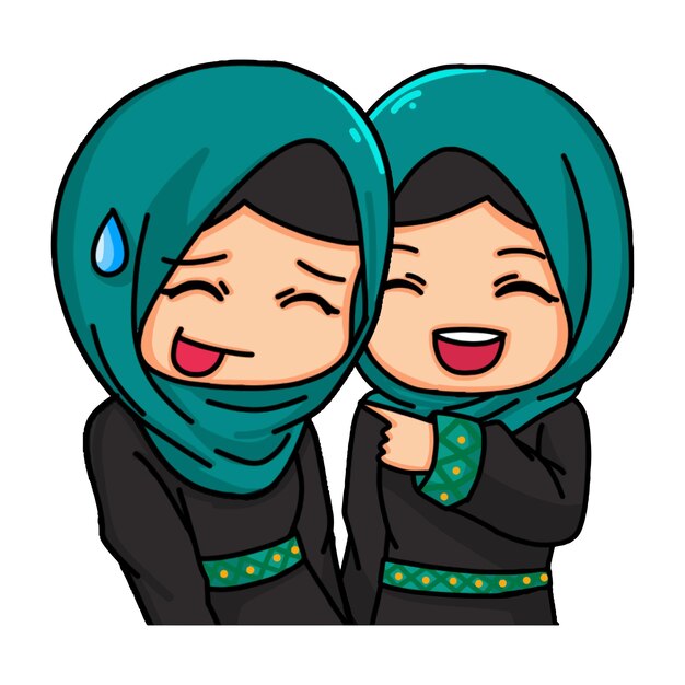 Cute women wearing hijab