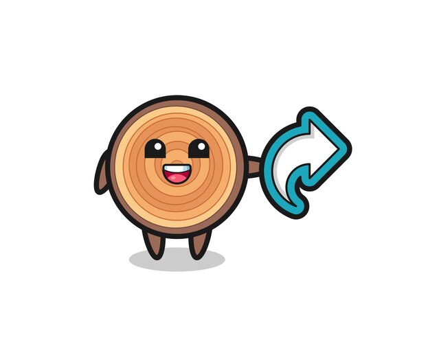 Cute wood grain hold social media share symbol