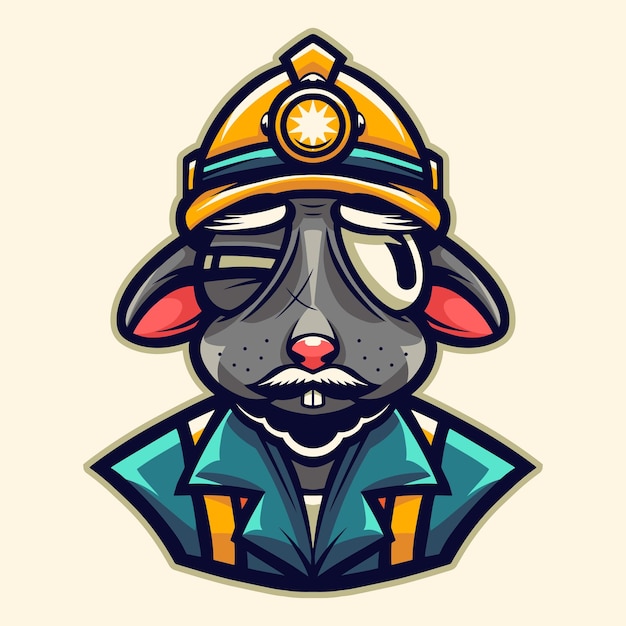 cute working mouse character vector