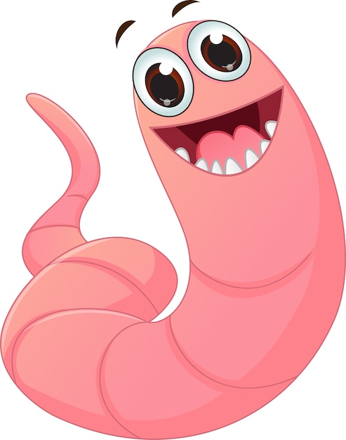 Cute worm cartoon