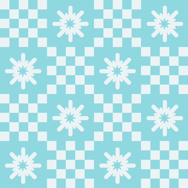 Cute y2k patchwork christmas seamless pattern background with snowflake icon monochrome