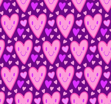 Premium Vector | Cute y2k seamless pattern background with hearts ...