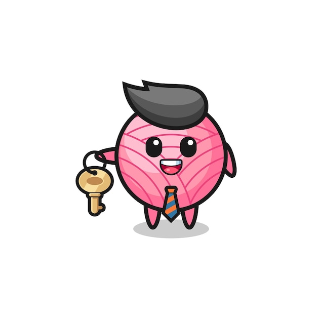 Cute yarn ball as a real estate agent mascot