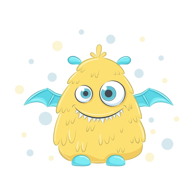 Cute yellow baby monster