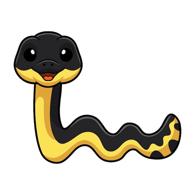 Cute yellow bellied sea snake cartoon