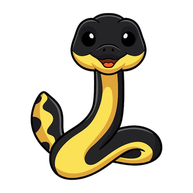 Cute yellow bellied sea snake cartoon