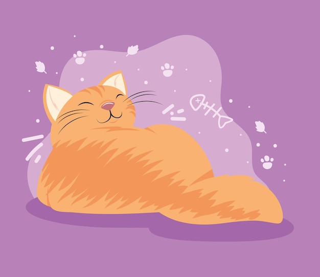 Cute yellow cat lying