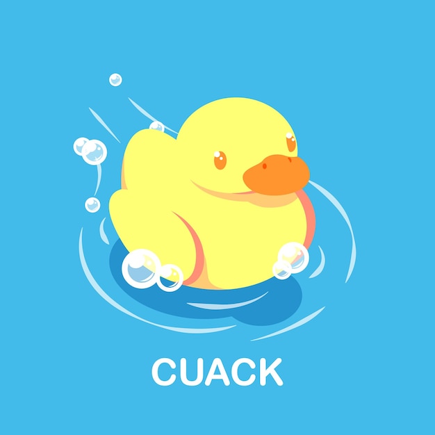 Vector cute yellow duckling toy