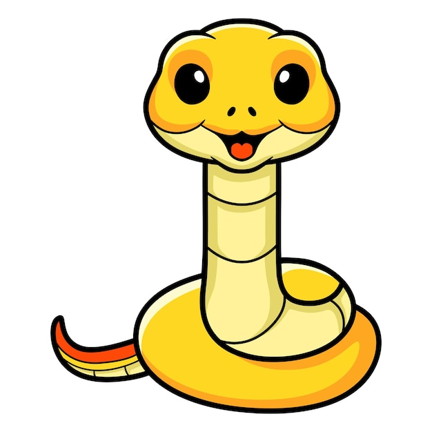 Vector cute yellow insularis snake cartoon