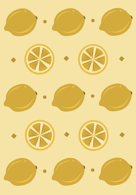 Vector cute yellow lemon wallpaper